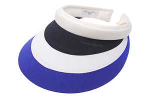 Christian Dior クリスチャンディオール サンバイザー ホワイト ブルー ブラック L4255 良品 中古 49330