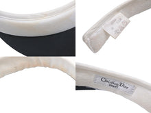 Load image into Gallery viewer, Christian Dior クリスチャンディオール サンバイザー ホワイト ブルー ブラック L4255 良品 中古 49330