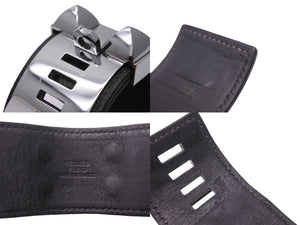 HERMES エルメス コリエドシアン ブレスレット バングル □R刻印 2014年 ヴォーエプソン ブラック シルバー S 美品 中古 49337