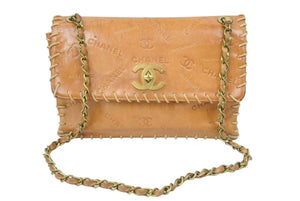 CHANEL シャネル チェーンショルダーバッグ ココマーク ヴィンテージ 2番台 レザー ブラウン ゴールド金具 良品 中古 49343