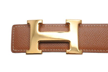 Load image into Gallery viewer, HERMES エルメス ベルト・バックル ヴォーエプソン ボックスカーフ □A刻印 サイズ70 ブラウン ゴールド金具 美品 中古 49349