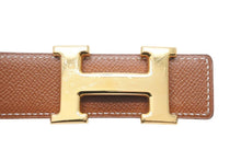 Load image into Gallery viewer, HERMES エルメス ベルト・バックル H コンスタンス □A刻印 97年 サイズ65 ヴォーエプソン ボックスカーフ ブラウン 美品 中古49353