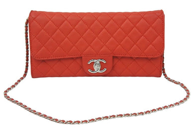 CHANEL シャネル ショルダーバッグ  チェーン ウォレット レッド ラムスキン 14302849 美品 中古 49364