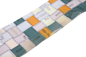 HERMES エルメス ストール ツイリー スカーフ グリーン ホワイト シルク フランス製 良品 中古 49385