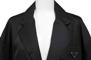 PRADA プラダ 18年 ナイロン コート ブラック ACU1 2018 4080 アウター 黒 トライアングルロゴ サイズ46 美品 中古 49396
