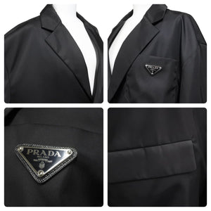 PRADA プラダ 18年 ナイロン コート ブラック ACU1 2018 4080 アウター 黒 トライアングルロゴ サイズ46 美品 中古 49396