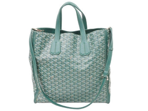 新品同様 GOYARD ゴヤール サックヴォルテール PVC レザー トートバッグ ハンドバック グリーン 中古 49420