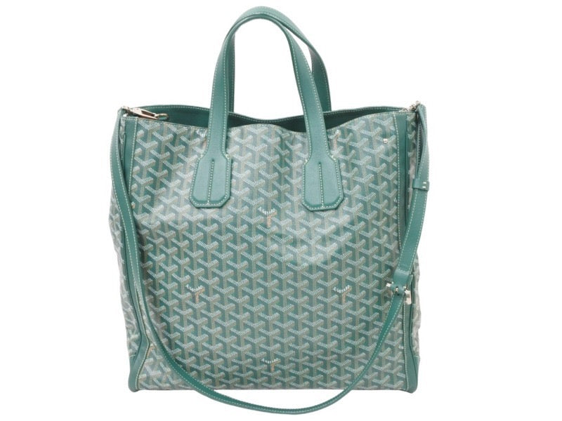 新品同様 GOYARD ゴヤール サックヴォルテール PVC レザー トートバッグ ハンドバック グリーン 中古 49420