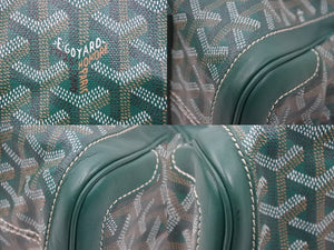 新品同様 GOYARD ゴヤール サックヴォルテール PVC レザー トートバッグ ハンドバック グリーン 中古 49420