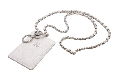 CHANEL シャネル 20クルーズ クラシックチェーンカードケース チェーン付パスケース AP1044 ライトベージュ 美品 中古 49427
