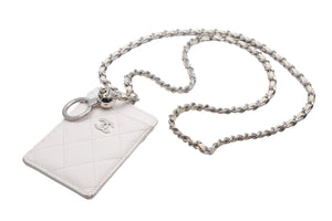 CHANEL シャネル 20クルーズ クラシックチェーンカードケース チェーン付パスケース AP1044 ライトベージュ 美品 中古 49427