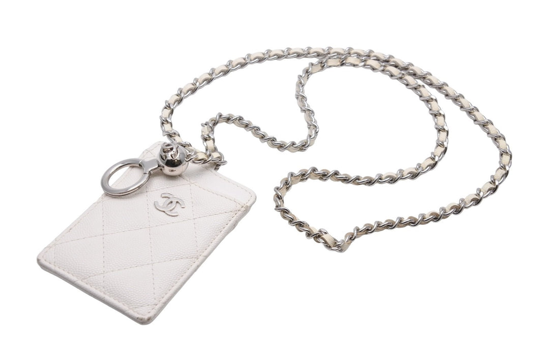 CHANEL シャネル 20クルーズ クラシックチェーンカードケース チェーン付パスケース AP1044 ライトベージュ 美品 中古 49427