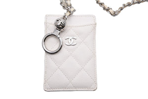 CHANEL シャネル 20クルーズ クラシックチェーンカードケース チェーン付パスケース AP1044 ライトベージュ 美品 中古 49427