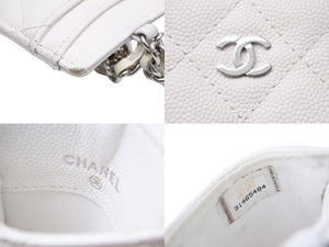 CHANEL シャネル 20クルーズ クラシックチェーンカードケース チェーン付パスケース AP1044 ライトベージュ 美品 中古 49427