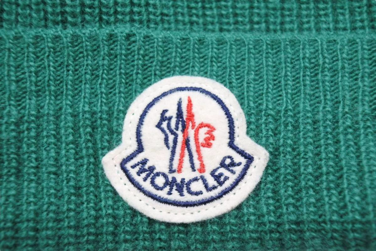 MONCLER モンクレール ニットキャップ グリーン ロゴ 帽子 ウール 緑 