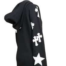 Load image into Gallery viewer, CHROME HEARTS クロムハーツ オールインワン マルチモチーフ レザーパッチ ダガージップ ツナギ ブラック サイズS 良好 中古 49400