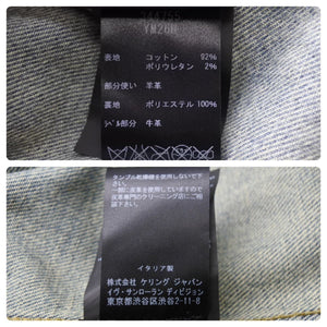 極美品 SAINT LAURENT サンローラン 13AW 切り替え デニム ジャケット エディ期 レザー 344755 YM26R サイズL 中古 49445