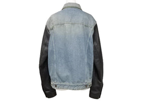 極美品 SAINT LAURENT サンローラン 13AW 切り替え デニム ジャケット エディ期 レザー 344755 YM26R サイズL 中古 49445