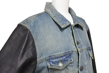 Load image into Gallery viewer, 極美品 SAINT LAURENT サンローラン 13AW 切り替え デニム ジャケット エディ期 レザー 344755 YM26R サイズL 中古 49445