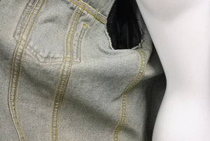 極美品 SAINT LAURENT サンローラン 13AW 切り替え デニム ジャケット エディ期 レザー 344755 YM26R サイズL 中古 49445