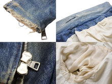 Load image into Gallery viewer, BALMAIN バルマン デニムジャケット ダブルライダースジャケット ヴィンテージ加工 S 6HT245D428D コットン ブルー 美品 中古 49446