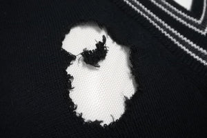 MAISON MARGIELA メゾン マルジェラ ニット セーター Vネック L 2016年 ダメージ加工 S50HA0627 美品 中古 49462