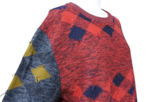 Load image into Gallery viewer, LANVIN ランバン ニット セーター L アーガイル マルチカラー ウール レッド グレー イエロー 美品 中古 49475