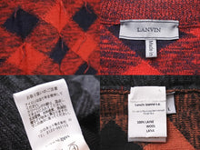 Load image into Gallery viewer, LANVIN ランバン ニット セーター L アーガイル マルチカラー ウール レッド グレー イエロー 美品 中古 49475