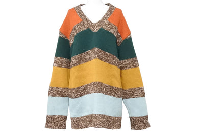 GUCCI グッチ ニット セーター Vネック M マルチカラー リバーシブル マルチカラー グリーン 花柄 496476 美品 中古49476 