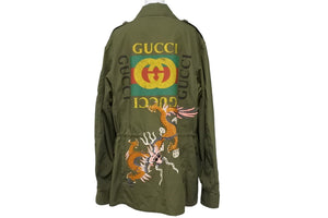 [USED/中古]GUCCI グッチ ジャケット カーキ レッド コットン 48 475041 Bランク 中古 49500 