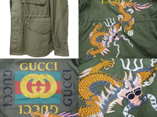 画像をギャラリービューアに読み込む, [USED/中古]GUCCI グッチ ジャケット カーキ レッド コットン 48 475041 Bランク 中古 49500 