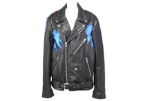 Load image into Gallery viewer, FAITHCONNEXION フェイスコネクション ライダースジャケット ユニオンジャック カウレザー ブラック ブルー レッド 美品 中古 49504