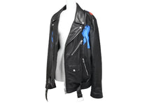 Load image into Gallery viewer, FAITHCONNEXION フェイスコネクション ライダースジャケット ユニオンジャック カウレザー ブラック ブルー レッド 美品 中古 49504