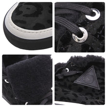 Load image into Gallery viewer, JIMMY CHOO ジミーチュウ スニーカー ハイカット 豹柄 ムートン サイズ44 ブラック シルバー金具 メンズ 美品 中古 49534