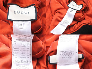 GUCCI グッチ 17年製 ボンバージャケット リバーシブル 刺繡 475037 サイズ46 ブラック オレンジ 美品 中古 49538