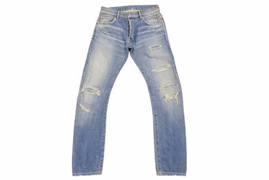 BALMAIN バルマン デニムパンツ スキニーパンツ ダメージ加工 W4HT598C483V コットン ブルー サイズ32 美品 中古 49565