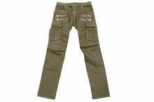 Load image into Gallery viewer, BALMAIN バルマン バイカーパンツ W4HT552C163 JAPAN製 コットン ポリウレタン カーキ シルバー金具 サイズ32 美品 中古 49567