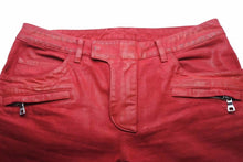 Load image into Gallery viewer, BALMAIN バルマン デニムパンツ バイカーパンツ T500B406G コットン レッド シルバー金具 サイズ32 メンズ 美品 中古 49570