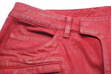 Load image into Gallery viewer, BALMAIN バルマン デニムパンツ バイカーパンツ T500B406G コットン レッド シルバー金具 サイズ32 メンズ 美品 中古 49570