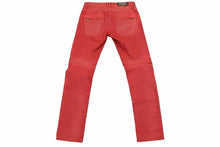 Load image into Gallery viewer, BALMAIN バルマン デニムパンツ バイカーパンツ T500B406G コットン レッド シルバー金具 サイズ32 メンズ 美品 中古 49570
