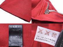 Load image into Gallery viewer, BALMAIN バルマン デニムパンツ バイカーパンツ T500B406G コットン レッド シルバー金具 サイズ32 メンズ 美品 中古 49570