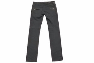 BALMAIN バルマン スキニーパンツ ボトムス ファスナージップ ダメージ加工 ブラック シルバー サイズ32 美品 中古 49571