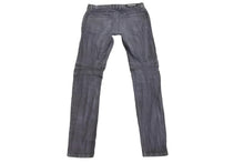 Load image into Gallery viewer, BALMAIN バルマン バイカー パンツ グレー系 ボトムス シルバー金具 灰色 ブラック 黒 サイズ33 良好 中古 49572