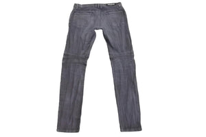 BALMAIN バルマン バイカー パンツ グレー系 ボトムス シルバー金具 灰色 ブラック 黒 サイズ33 良好 中古 49572