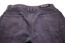 Load image into Gallery viewer, BALMAIN バルマン バイカー パンツ グレー系 ボトムス シルバー金具 灰色 ブラック 黒 サイズ33 良好 中古 49572
