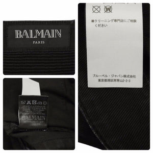 BALMAIN バルマン バイカーパンツ ボトムス W7H5553T127 コットン エラスタン ブラック サイズ31 美品 中古 49574