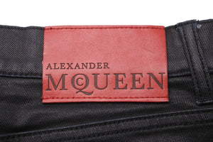 ALEXANDER MQUEEN アレキサンダー マックイーン コーティングパンツ 387625 イタリア製 ブラック サイズ50 美品 中古 49577 