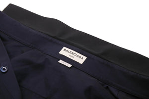 BALENCIAGA バレンシアガ デザイン 長袖シャツ アレキサンダーワン期 ネイビー 紺色 トップス 390231 サイズ40 美品 中古 49587