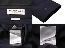 Load image into Gallery viewer, BALENCIAGA バレンシアガ デザイン 長袖シャツ アレキサンダーワン期 ネイビー 紺色 トップス 390231 サイズ40 美品 中古 49587