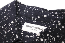 画像をギャラリービューアに読み込む, 極美品 SAINT LAURENT サンローラン 長袖シャツ 395263 スプラッターシャツ ブラックレーヨン サイズ40 中古 49594 